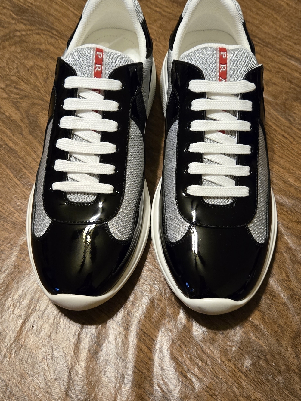Prada Black Gray and White Men’s Low-Top Sneakers